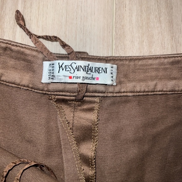 Vintage Yves Saint Laurent Rive Gauche Brown Straight Leg Trousers Pants Size 40 - Picture 5 of 9